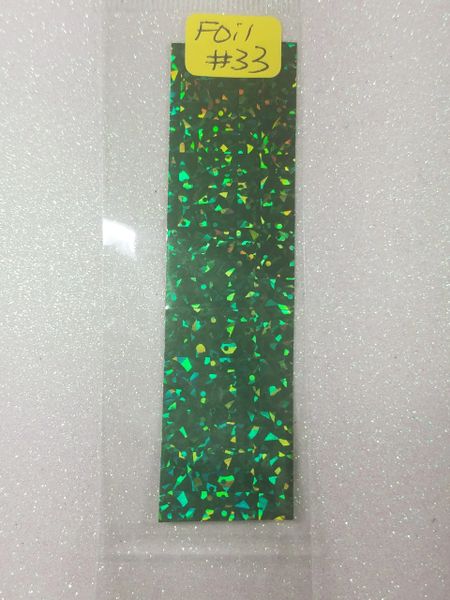 Foil #33- Holographic Green Pattern Foil Piece