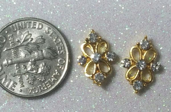 3D Charm #31 Gold with Rhinestones (pack of 2)