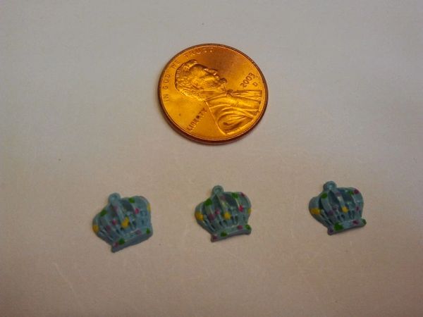 3D crown #1,nail charm decoration (pack of 3)