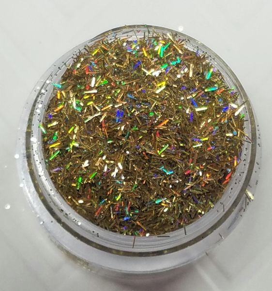 GO16 Holographic Gold (Fibers) Solvent Resistant Glitter