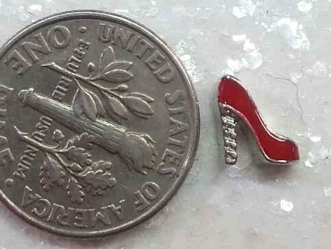 Charm #FL42- Red High Heel (1piece)(perfect for nails, or living & floating lockets)
