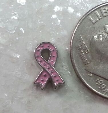 Charm #FL63- Pink Ribbon (1piece)(perfect for nails, or living & floating lockets)