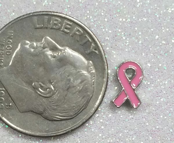 Charm #FL64- Pink Ribbon (1piece)(perfect for nails, or living & floating lockets)