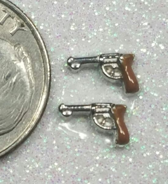 Charm #FL73 - Brown Guns (2 pieces)(perfect for nails, or living & floating lockets)