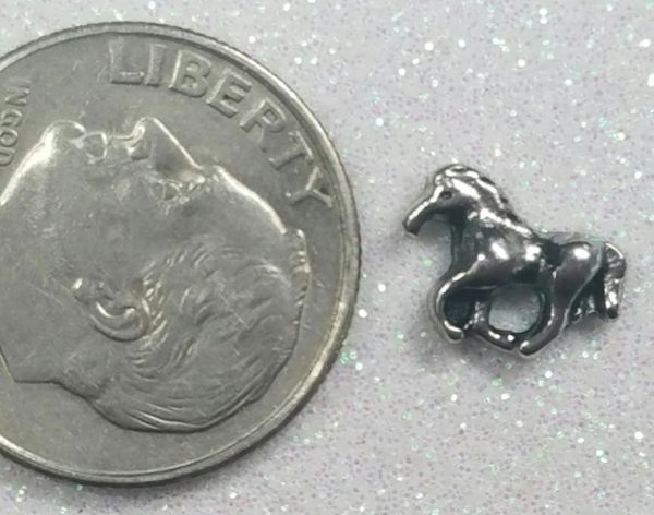 Charm #FL78 - Silver Horse (1 piece)(perfect for nails, or living & floating lockets)