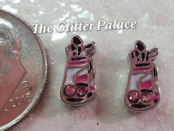 Charm #FL102 - Pink Golf Bag (1 piece)(perfect for nails, or living & floating lockets)