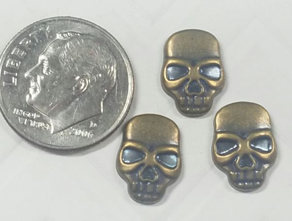 3D Skull #9 Skull Charm for Decoration (pack of 3)