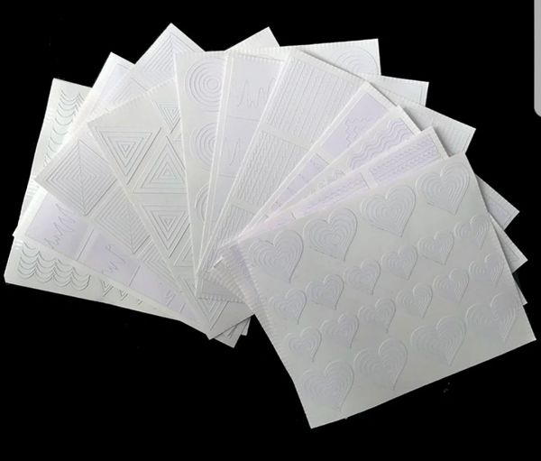 White Nail Stencils (pack of 12)