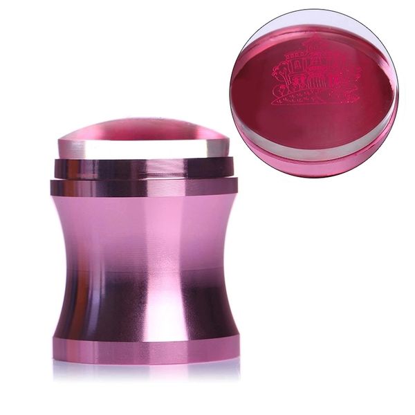 Stamper - Clear Jelly Large size Pink stamper with scraper