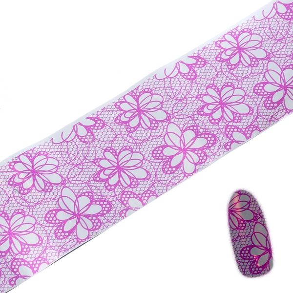 Pink & Silver flower lace foil #2