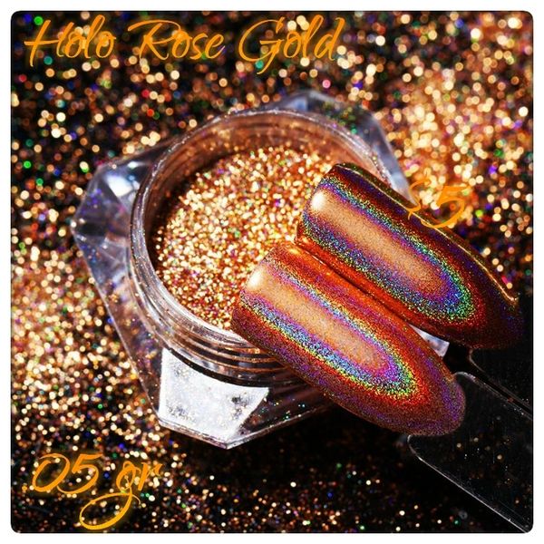 Holographic Rose Gold Chrome Powder (0.5 gr)