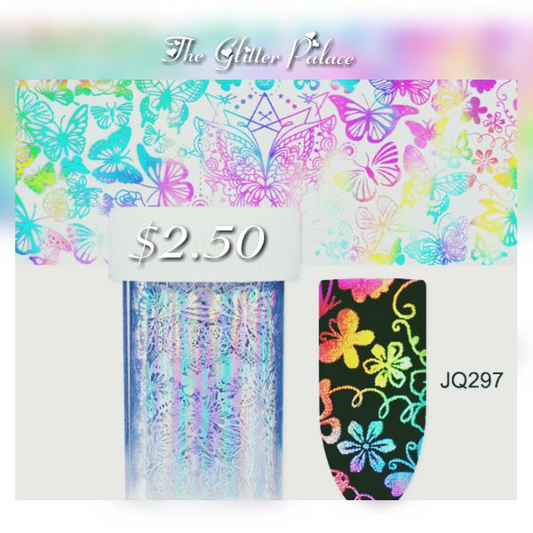 Holographic Butterfly & Flowers Foil