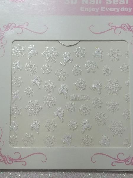 Nail Decal (SMY060W) Snowflakes & Reindeer