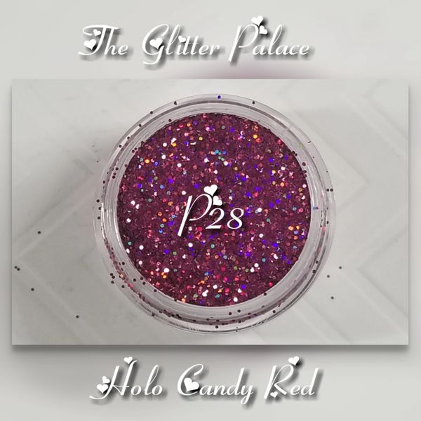 P28 Holo Candy Red (.015) Solvent Resistant Glitter