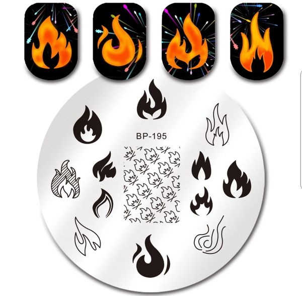 Stamping Plate (BP-195) Flames & Fire