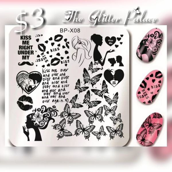 Stamping Plate (BP-X08) butterflies, lips