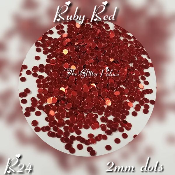 IN16 (R24) 2mm Red Metallic Dots,Glitter (1.5 gr baggie) Insert