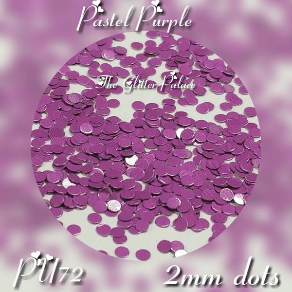 IN243 (PU72) Pastel Purple 2mm Dots, glitter insert (1.5 gr baggie)