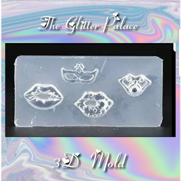 3D Mold - #M45 Lips & Mask Make Your Own 3-D Decorations
