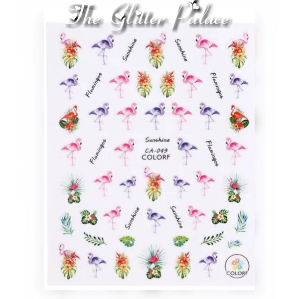 Flamingo's and Tropical Flower Stickers