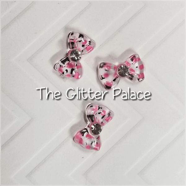 3D Bow #48 Pink Cheetah (pack of 3)