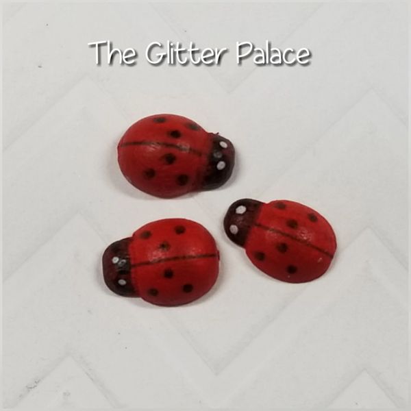 3D Ladybug #1 Wooden ladybug perfect for nail decoration (pack of 3)