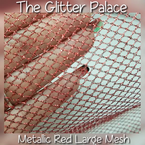 Metallic Red Large Mesh For Encapsulation