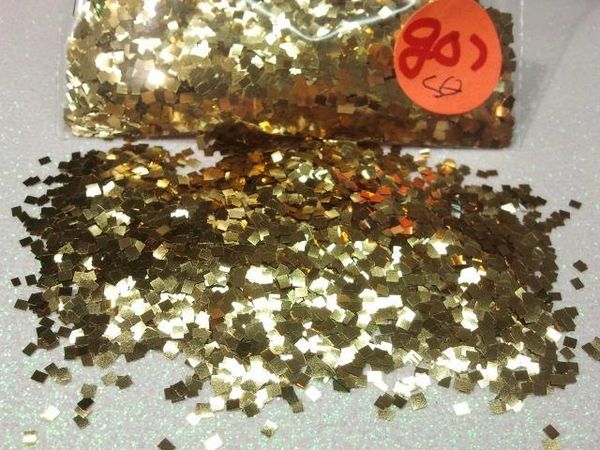 GO7 Brilliant Gold Squares Solvent Resistant Glitter