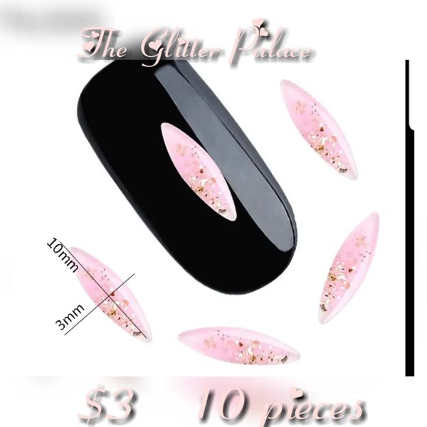 Light Pink Sparkle Nail Decoration (10 pieces)