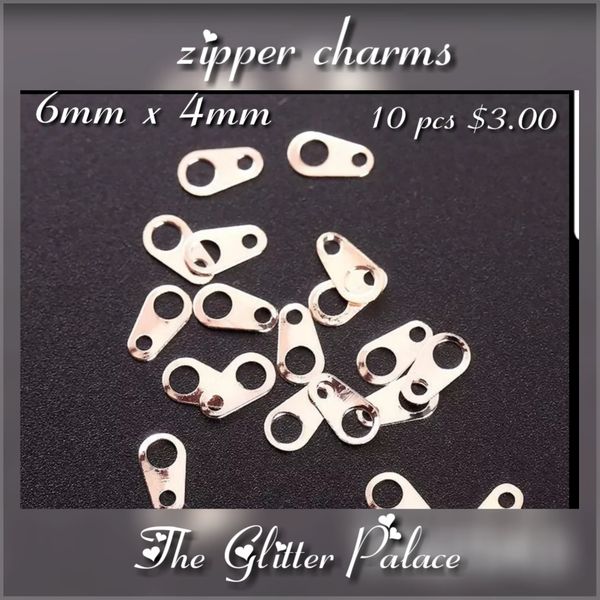 Silver 3D Zipper Decoration (10 pieces)