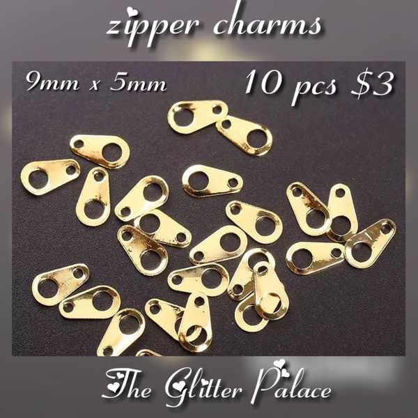 Gold 3D Zipper Decoration (10 pieces)