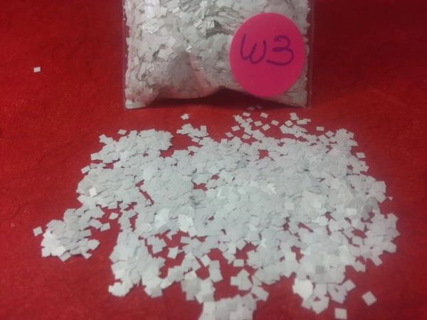 W3 Snow White (Squares) Solvent Resistant Glitter