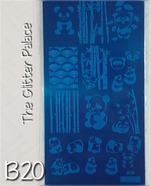 Stamping Plate (B20) Panda Bears