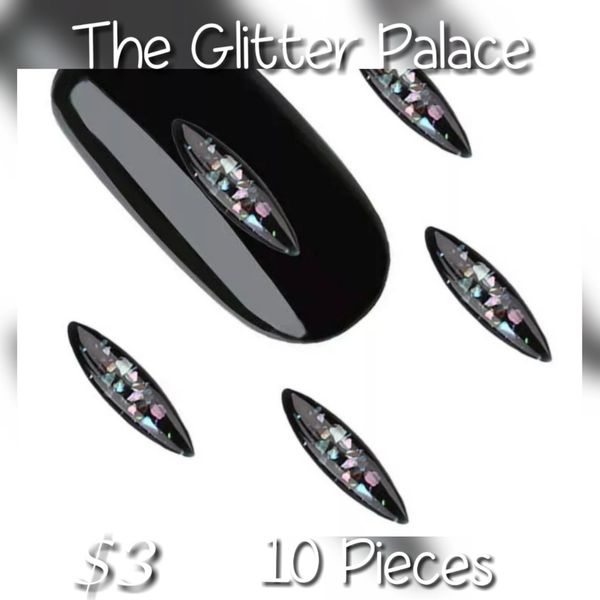 Black Sparkle Nail Decoration (10 pieces)