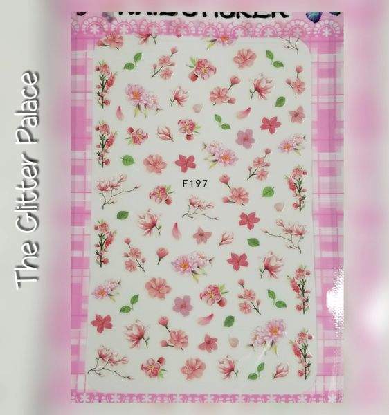 Pink Flower Stickers (F197)