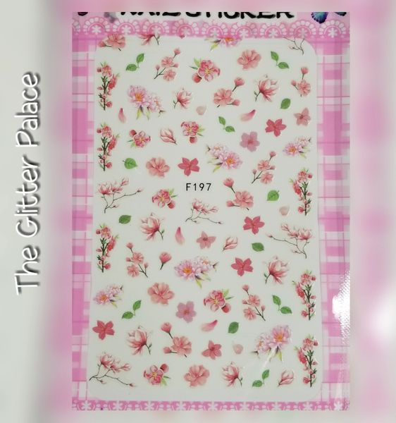 Pink Flower Stickers (F197)