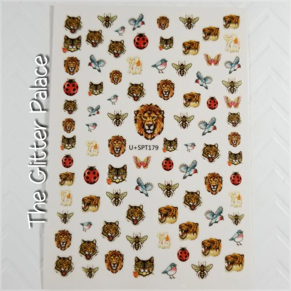Lion, Cat, Ladybugs etc Stickers (SPT179)