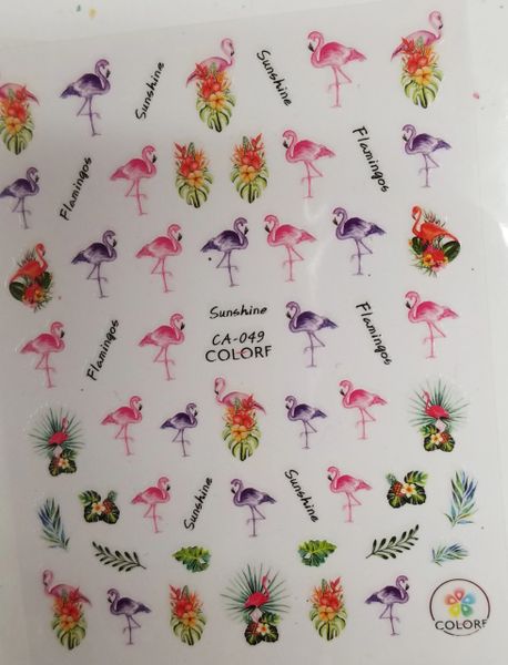 Tropical Flowers, Pink & Purple Flamingo Stickers ( CA-049)