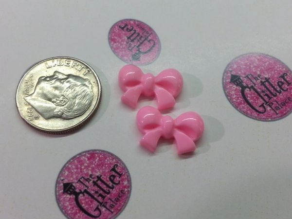 3D Bow #15 Pink, Large Charm (pack of 2)
