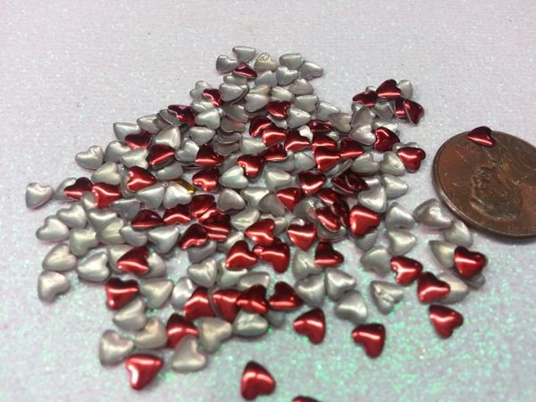 3D Heart #9 (5 colors available) Metal Heart Studs (pack of 50)