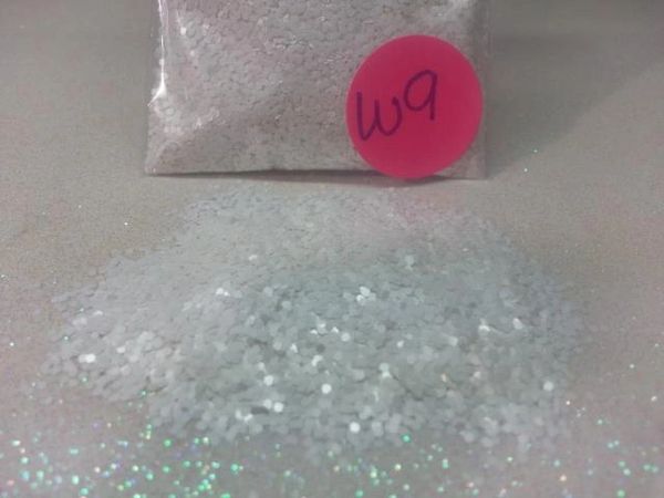 W9 Snow White (.040) Solvent Resistant Glitter