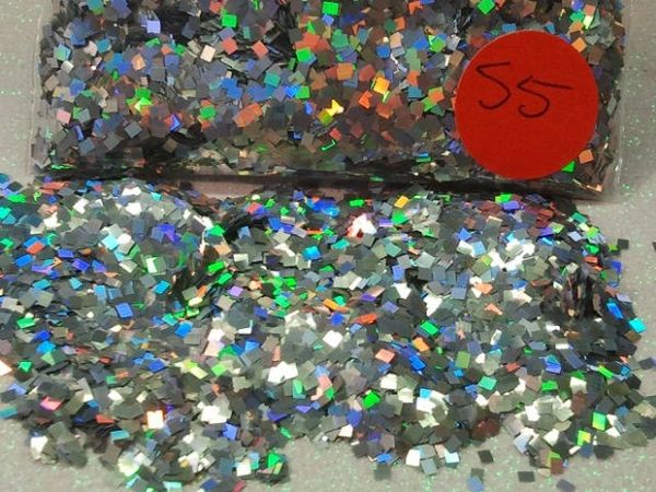 S5 Holographic Silver (Squares) Solvent Resistant Glitter