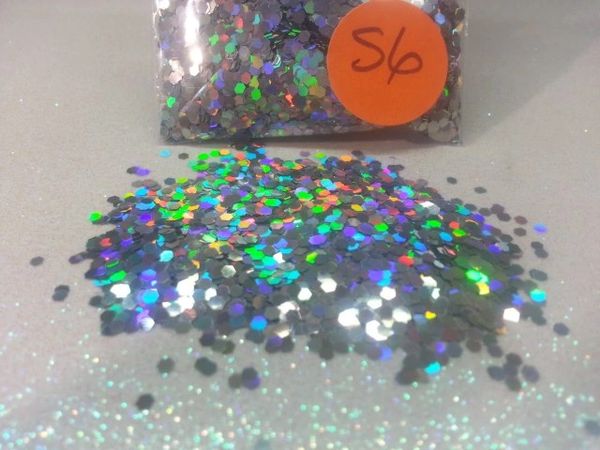 S6 Holographic Silver (.062) Solvent Resistant Glitter