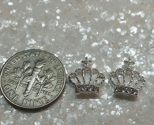 3D Crown #7 Silver Crown With Diamonds (pack of 2)