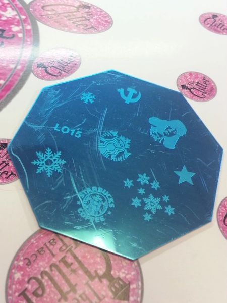 Stamping Plate (LO15) Starbuck's, snowflake, stars