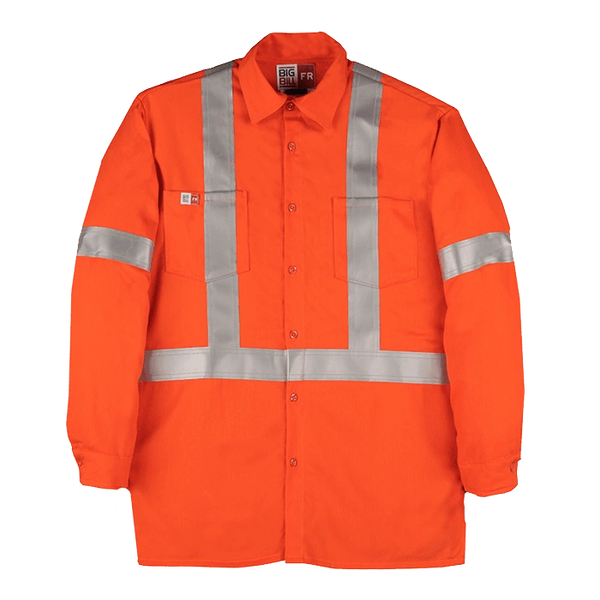Big Bill FLAME-RESISTANT Industrial Work Shirt With Reflective Material; Style: 238US7