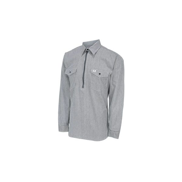 Long-Sleeve Hickory Shirt with Half-Zip; Style: 183