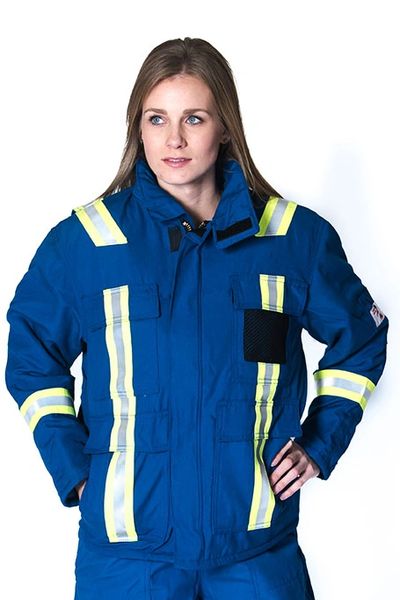White Bear Nomex IIIA Royal Blue Parka with Reflective Tape; Style: PNOM6RB
