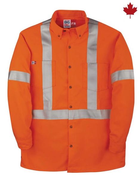 Big Bill 7 Oz. Tencate Tecasafe® Plus FR HiVis Dress Shirt; Style: 148BDTS7