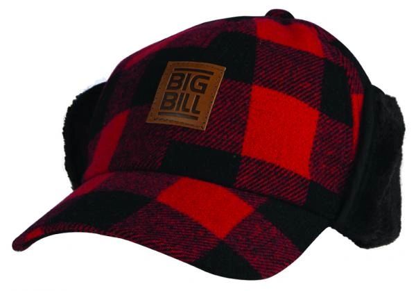 Big Bill Plaid Wool Hat with Faux Fur Ear Flaps; Style: BBHHAT2